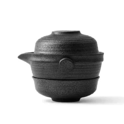 Keramik-Kung-Fu-Teeservice – Teekanne mit 2 Teetassen und Reise-Gaiwan