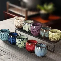 Keramik-Kung-Fu-Teetassen-Set – handgefertigtes Porzellan-Trinkgeschirr für Kaffee und Wein