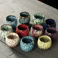 Keramik-Kung-Fu-Teetassen-Set – handgefertigtes Porzellan-Trinkgeschirr für Kaffee und Wein