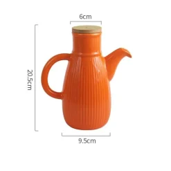 Keramik-Ölflasche – Stilvolles gestreiftes Küchendekor