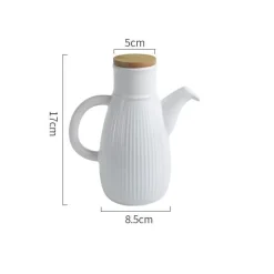 Keramik-Ölflasche – Stilvolles gestreiftes Küchendekor