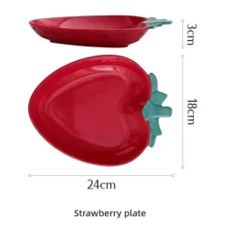 Keramik-Obstteller-Set – Ananas, Erdbeere, Zitrone, Tischdekoration
