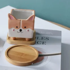 Keramik-Pflanzgefäß mit Pfotenabdruck – süßer Blumentopf für Katzen und Hunde