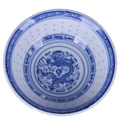 Keramik-Ramenschüssel – blau-weiße Suppenschüssel aus Porzellan