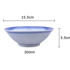 Keramik-Ramenschüssel – blau-weiße Suppenschüssel aus Porzellan