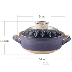 Keramik-Schmortopf – Hochtemperaturbeständiges Kochgeschirr mit Retro-Blumenmuster