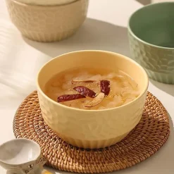 Keramikschüssel mit Gitterprägung – Dekoratives Küchengeschirr für stilvolles Essen