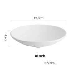 Keramik-Suppen- und Nudelschüssel-Set – Milchglasur, 4er-Set