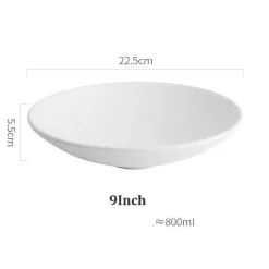 Keramik-Suppen- und Nudelschüssel-Set – Milchglasur, 4er-Set