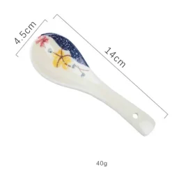 Keramik-Suppenlöffel-Set – Retro-Ramen-Reislöffel für das Restaurant zu Hause