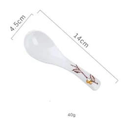 Keramik-Suppenlöffel-Set – Retro-Ramen-Reislöffel für das Restaurant zu Hause