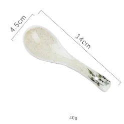 Keramik-Suppenlöffel-Set – Retro-Ramen-Reislöffel für das Restaurant zu Hause