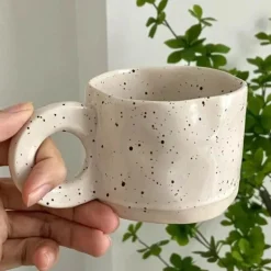 Keramiktasse im koreanischen Stil – Kaffeetasse mit Spritztinte