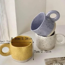 Keramiktasse im koreanischen Stil – Kaffeetasse mit Spritztinte