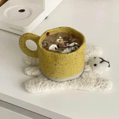 Keramiktasse im koreanischen Stil – Kaffeetasse mit Spritztinte