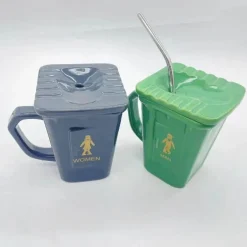 Keramiktasse mit Aufschrift „Hockende Toilette“ – lustige Geschenke für die Badezimmerdekoration