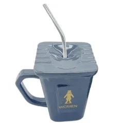 Keramiktasse mit Aufschrift „Hockende Toilette“ – lustige Geschenke für die Badezimmerdekoration