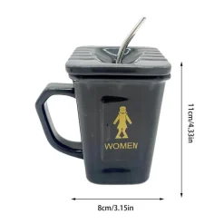 Keramiktasse mit Aufschrift „Hockende Toilette“ – lustige Geschenke für die Badezimmerdekoration