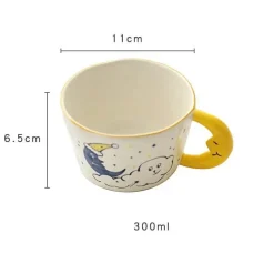 Keramiktasse mit Bärenmond – süße handbemalte Kaffeetasse