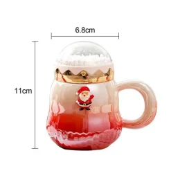 Keramiktasse mit Deckel und Weihnachtsmannmotiv – festliches Trinkgeschirr als Geschenk für fröhliche Momente
