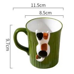 Keramiktasse mit Katzenmotiv – süße Kaffeetasse mit Klettertier