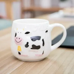 Keramiktasse mit Kuhmotiv – süße 3D-Tier-Kaffeetasse für Kinder und Erwachsene