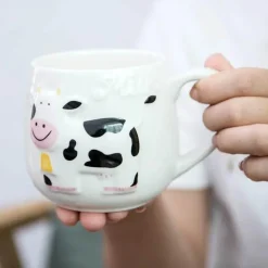 Keramiktasse mit Kuhmotiv – süße 3D-Tier-Kaffeetasse für Kinder und Erwachsene