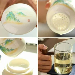 Keramik-Teefiltertassen-Set – Kreatives, getrenntes Design