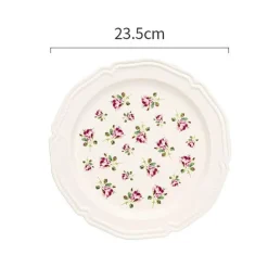 Keramikteller mit Rosenprägung – Elegantes Blumengeschirr