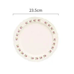 Keramikteller mit Rosenprägung – Elegantes Blumengeschirr