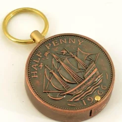 Kerosinfeuerzeug Schlüsselanhänger - Münzdesign Flammenfeuerzeug