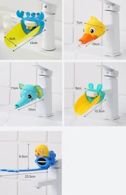 Kids Faucet Extender - Splash Proof Cartoon Design