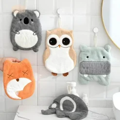 Kinderhandtuch aus Mikrofaser, Elefant/Nilpferd, süßes Tier-Design