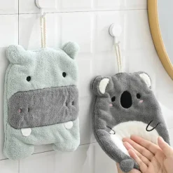 Kinderhandtuch aus Mikrofaser, Elefant/Nilpferd, süßes Tier-Design