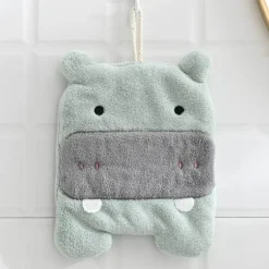 Kinderhandtuch aus Mikrofaser, Elefant/Nilpferd, süßes Tier-Design