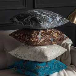 Kissenbezüge aus barockem Damast-Samt – 45 x 45 cm, dekorative Kissen