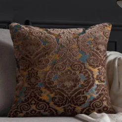 Kissenbezüge aus barockem Damast-Samt – 45 x 45 cm, dekorative Kissen