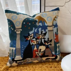 Kissenbezüge mit abstrakter Stickerei, 45 x 45 cm, dekorative Sofa- und Autokissen