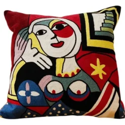 Kissenbezüge mit abstrakter Stickerei, 45 x 45 cm, dekorative Sofa- und Autokissen