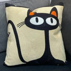 Kissenbezüge mit abstrakter Stickerei, 45 x 45 cm, dekorative Sofa- und Autokissen