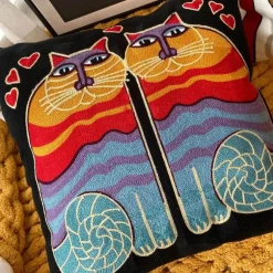 Kissenbezüge mit abstrakter Stickerei, 45 x 45 cm, dekorative Sofa- und Autokissen