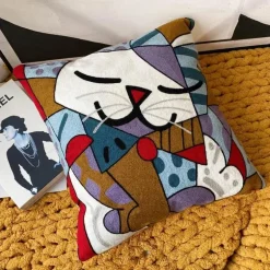 Kissenbezüge mit abstrakter Stickerei, 45 x 45 cm, dekorative Sofa- und Autokissen