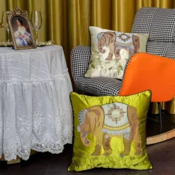 Kissenbezüge mit Elefantenstickerei – Dekorative Sofakissen für das Wohnzimmer