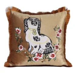 Kissenbezüge mit Katzenstickerei aus Samt und Quasten – gemütliche Kissenbezüge