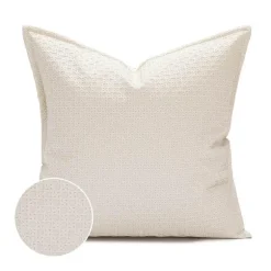 Kissenbezug aus Kunstleder – 45 x 45 cm, Creme, Braun, Beige, Sofa-Dekor