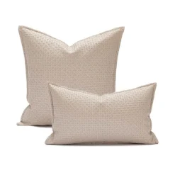Kissenbezug aus Kunstleder – 45 x 45 cm, Creme, Braun, Beige, Sofa-Dekor