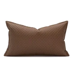Kissenbezug aus Kunstleder – 45 x 45 cm, Creme, Braun, Beige, Sofa-Dekor