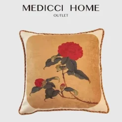 Kissenbezug mit Blumenmuster – elegantes orientalisches Dekokissen für das Schlafsofa