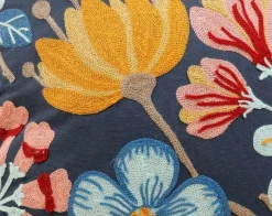 Kissenbezug mit Blumenstickerei 45x45 - Luxus-Canvas-Heimdekor