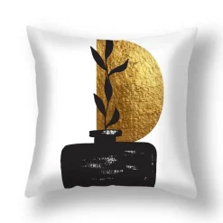 Kissenbezug mit Ginkgoblättern – moderner nordischer Kissenbezug, 45 x 45 cm